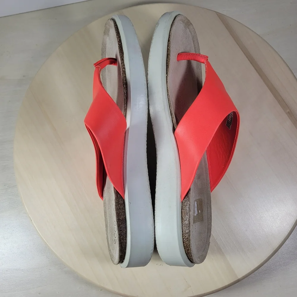 Ecco Corksphere Coral Thong Sandal Womens Size 9 - Picture 6 of 11